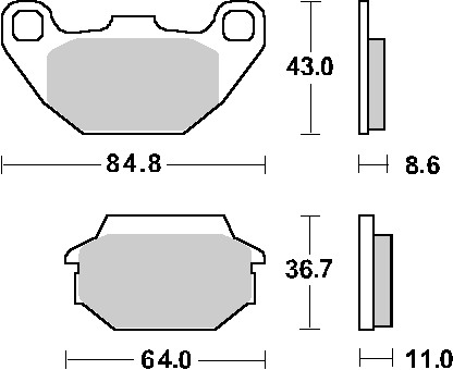 Remblokset sbs achter agility 16inch