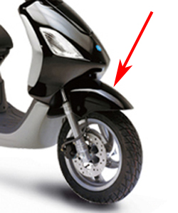 Voorspatbord Piaggio origineel zwart — geschikt voor Piaggio Lucido 94 Fly