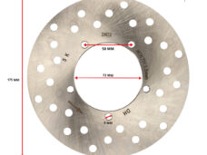 Remschijf DMP origineel model 5-gaats zip2000 voor runner achter 175mm rvs