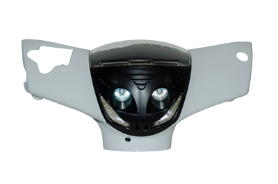 Koplampunit DMP + ledverlichting zwart — geschikt voor Piaggio