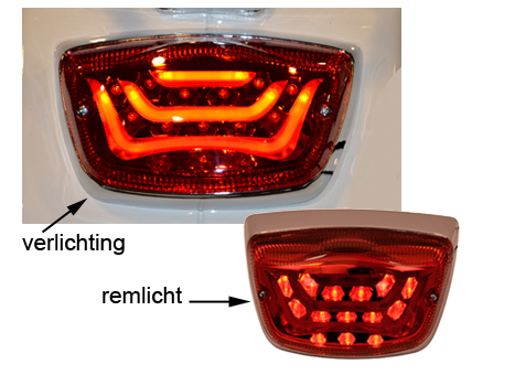 Achterlicht DMP LED rood lxv — geschikt voor Vespa LX