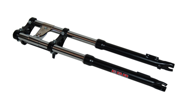 Voorvork EBR lang breed compleet versterkt zwart — geschikt voor Puch Maxi