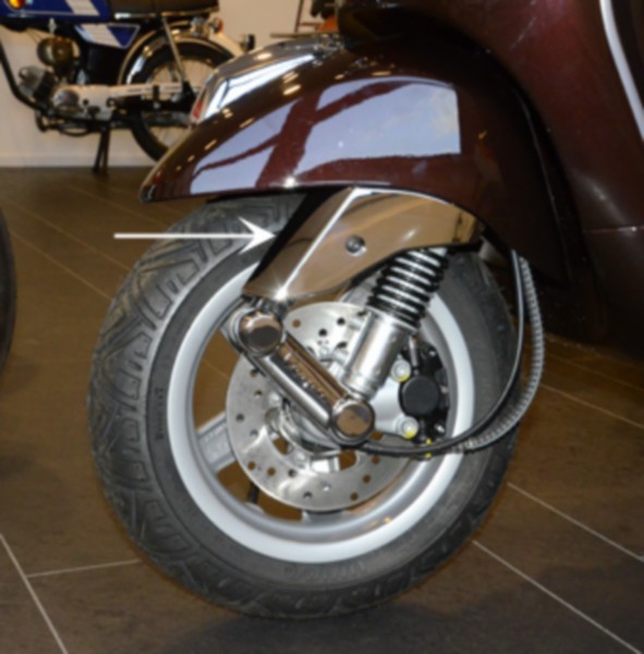 beschermkapje DMP voorvork boven exclusive line chroom vespa lx