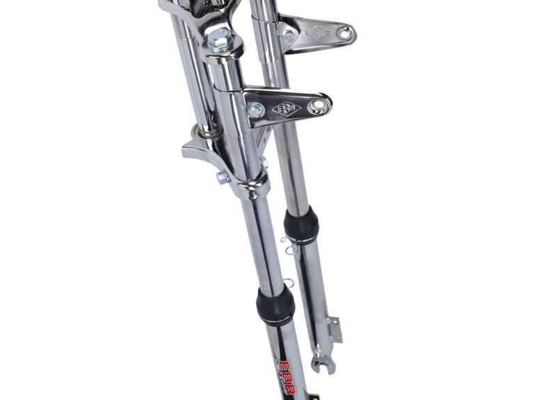 Voorvork EBR lang breed compleet chroom — geschikt voor Puch Maxi