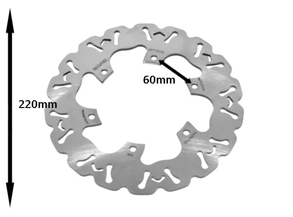 remschijf malossi wave 6-gaats 220mm beverly