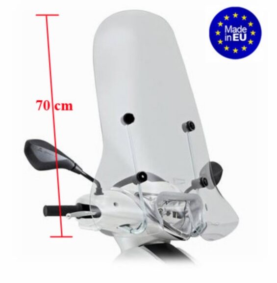windscherm Regia met bevestigingsset (made in EU) hoog mod. orig helder fly new 2012