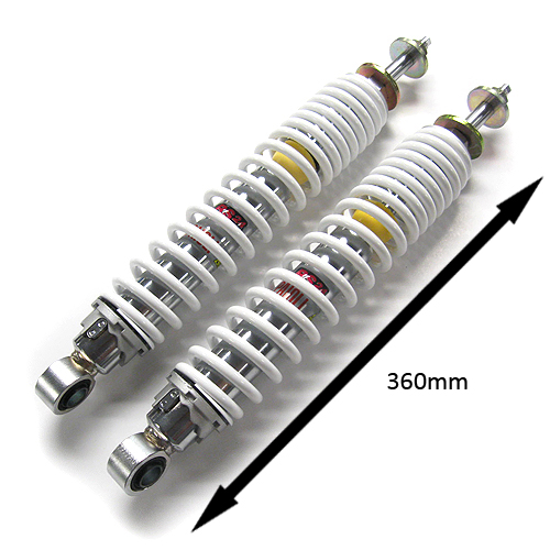 Schokbrekerset Malossi RS24 achter 345mm chroom/wit GTS alle mod.