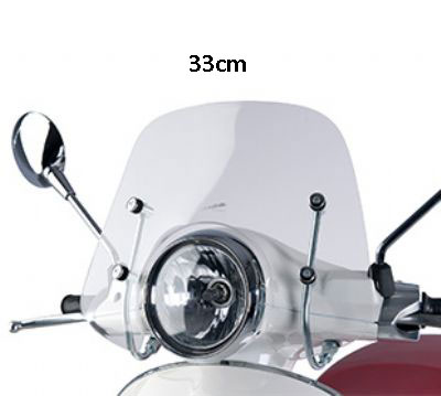 Windscherm Piaggio origineel met — geschikt voor Piaggio Bevestigingsset Laag 33cm Helder Primavera