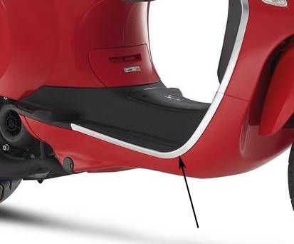 Sierstrip Piaggio origineel treeplank rechts chroom — geschikt voor Piaggio Primavera