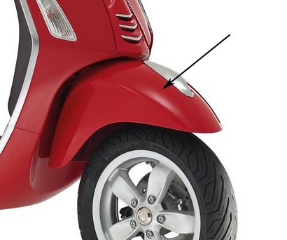 Voorspatbord Piaggio origineel rood — geschikt voor Piaggio Dragon 894 Primavera