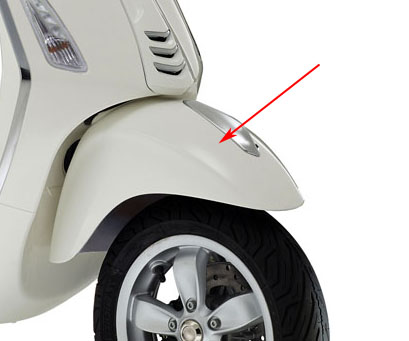 Voorspatbord Piaggio origineel wit — geschikt voor Piaggio Fusion 544 Primavera