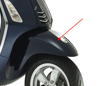 Voorspatbord Piaggio origineel blauw — geschikt voor Piaggio Midnight 222 Primavera