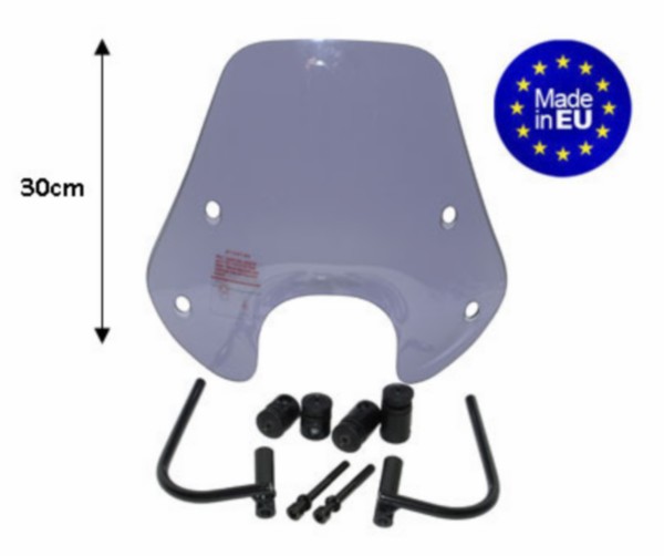 windscherm Regia met bevestigingsset laag (made in EU) 30cm smoke zip2000