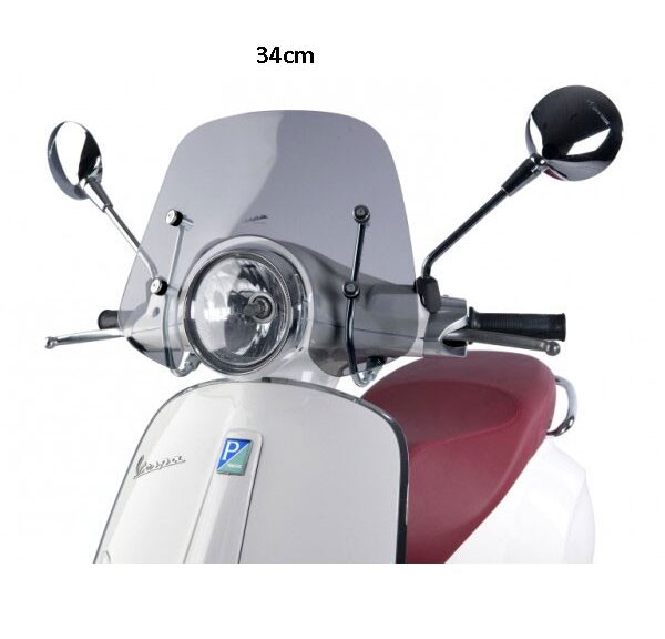 windscherm Piaggio origineel met bevestigingsset + bevestigingsset 34cm smoke primavera 1b000909