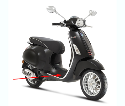 Treeplank Piaggio origineel zwart — geschikt voor Piaggio Lucido 94 Sprint