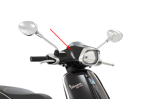 Stuurkap Piaggio origineel boven zwart — geschikt voor Piaggio Lucido 94 Sprint