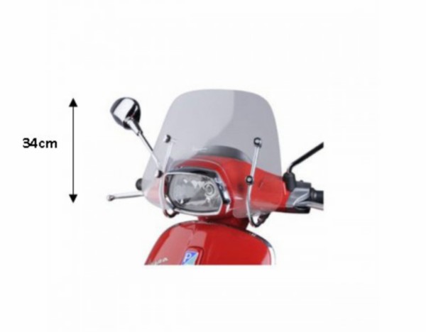 windscherm Piaggio origineel met bevestigingsset laag 34cm smoke sprint 1b001162