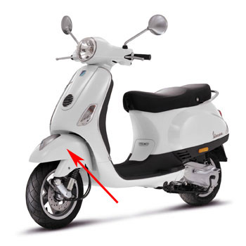 Voorspatbord wit fusion 544 — geschikt voor Vespa LX FL