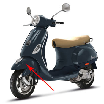 Voorspatbord blauw midnight 222 — geschikt voor Vespa LX FL