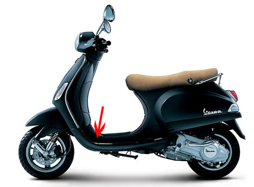 Treeplank zwart grafite — geschikt voor Vespa LX