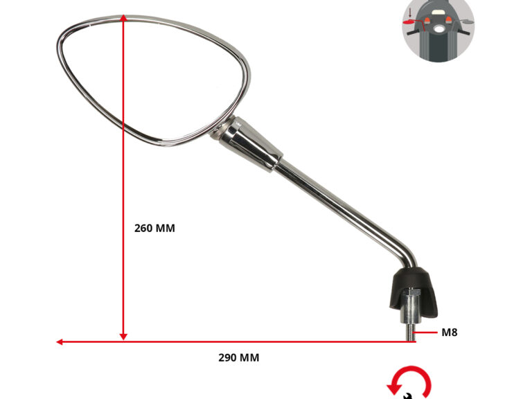 Spiegel Piaggio Origineel Links Chroom Sprint Cm262001