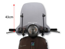 Windscherm Malossi met bevestigingsset laag 43cm smoke primavera