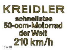 Sticker snellstes 50-ccm-motorrad der welt 210 km/h goud — geschikt voor Kreidler