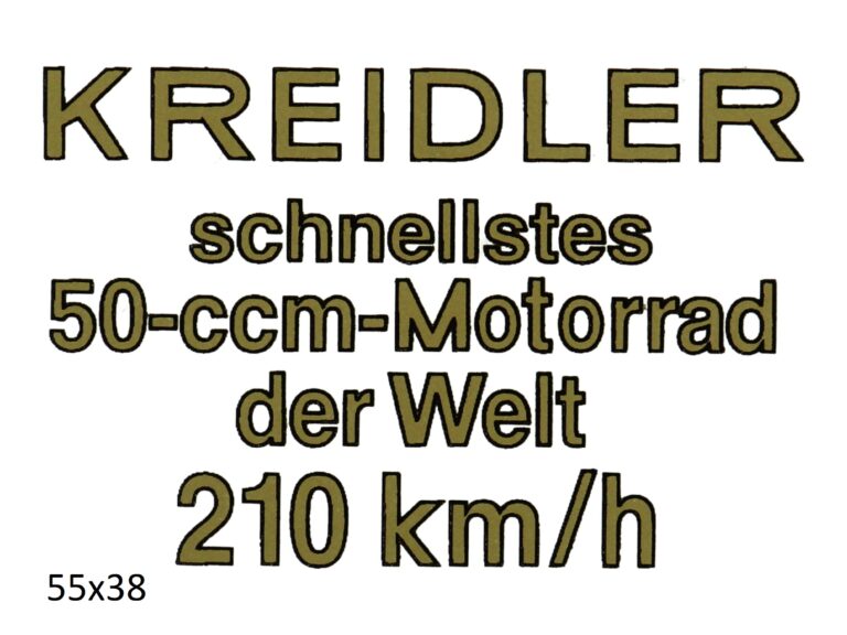 Sticker snellstes 50-ccm-motorrad der welt 210 km/h goud — geschikt voor Kreidler
