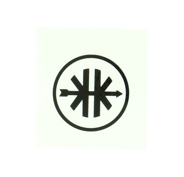 Sticker rond logo zwart/wit — geschikt voor Kreidler