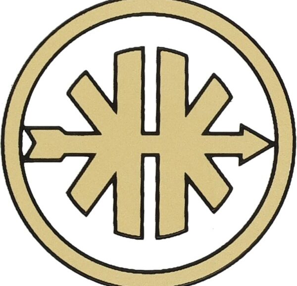 sticker rond logo 3.5cm zwart/goud kreidler
