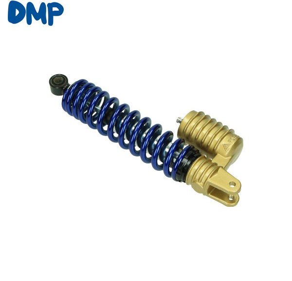 Schokbreker lucht DMP + reservoir verstelbaar 305mm blauw scooter