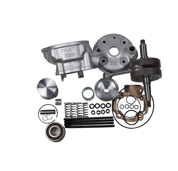 Cilinder met kop Italkit + krukas aluminium nikasil Gilardoni 95cc minarelli am6 k.44.952.g14