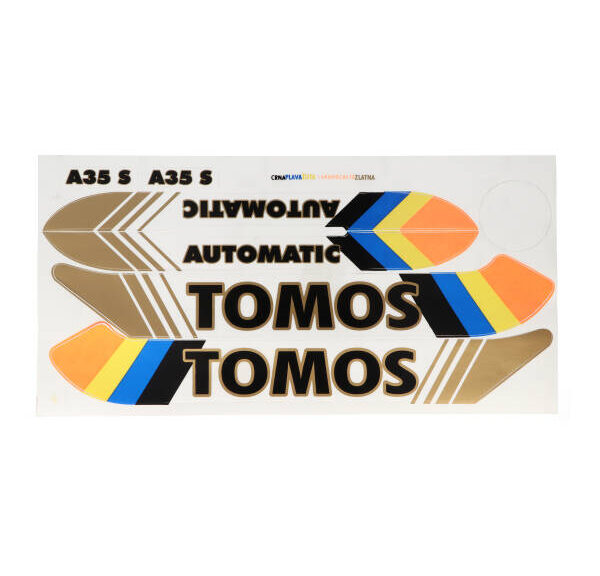 Stickerset tank fluor — geschikt voor Tomos a35