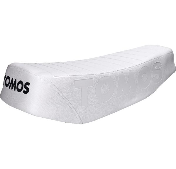 buddyseat (made in EU) met logo L/R wit tomos