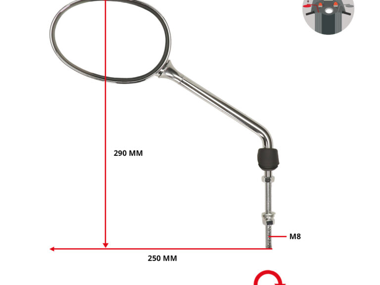 Spiegel Peugeot Origineel Links Chroom/zwart Django 787327n