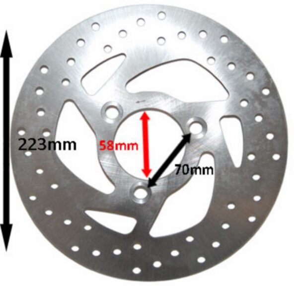 remschijf 3-gaats voor 226mm elystar