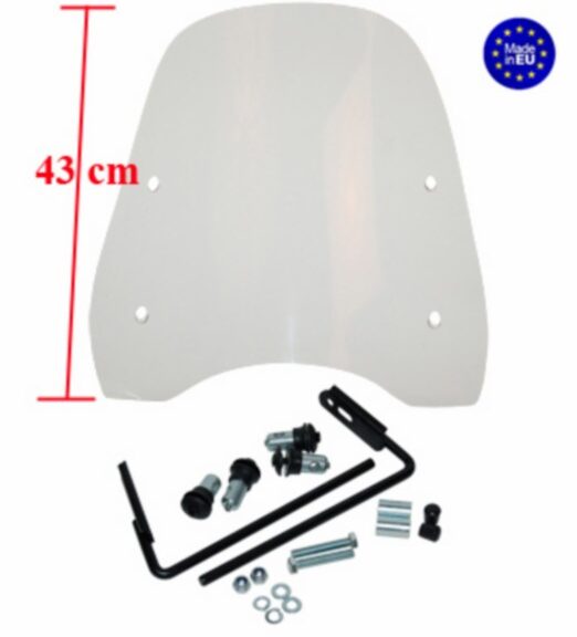 windscherm Regia met bevestigingsset hoog (made in EU) 43 cm helder baotian