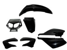 plaatwerkset DMP standaard model derbi zwart glans 7-delig senda x-race