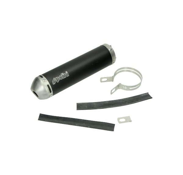 nademper polini 2-bouts 70mm zwart alu derbi