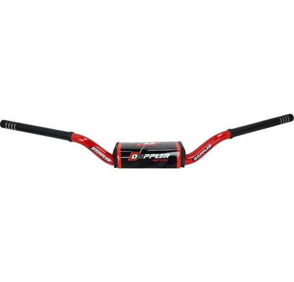stuur Doppler + stuurpad D28.6mm - L775mm x H80mm zwart/rood derbi