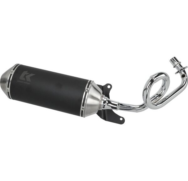 uitlaat Turbokit ovaal euro-5 G-Max chrome bocht zwart/alu primavera 50 4t