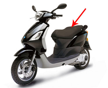 Buddyseat Piaggio origineel compleet zwart — geschikt voor Piaggio Fly