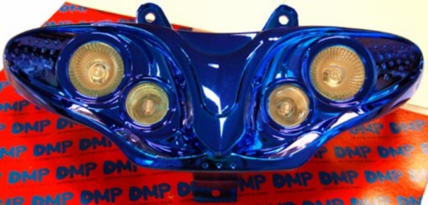 koplampunit DMP halogeen blauw chroom hussar