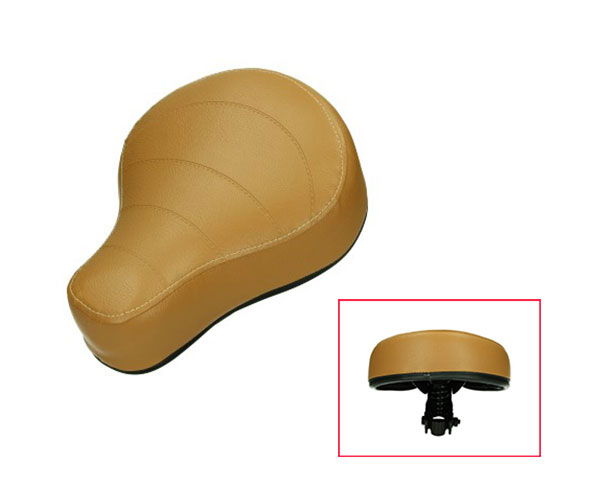Zadel zonder logo mofa.moped bruin camel — geschikt voor Puch Maxi