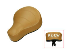 Zadel met logo bruin camel — geschikt voor Puch Maxi