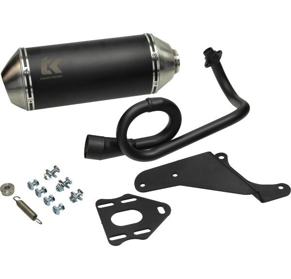 uitlaat Turbokit ovaal euro-2 Gmax zwart alu zip 4t 2v