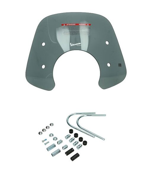 windscherm Piaggio origineel met bevestigingsset laag 2017-2024 euro-3/4 smoke gts alle mod. 1b007200