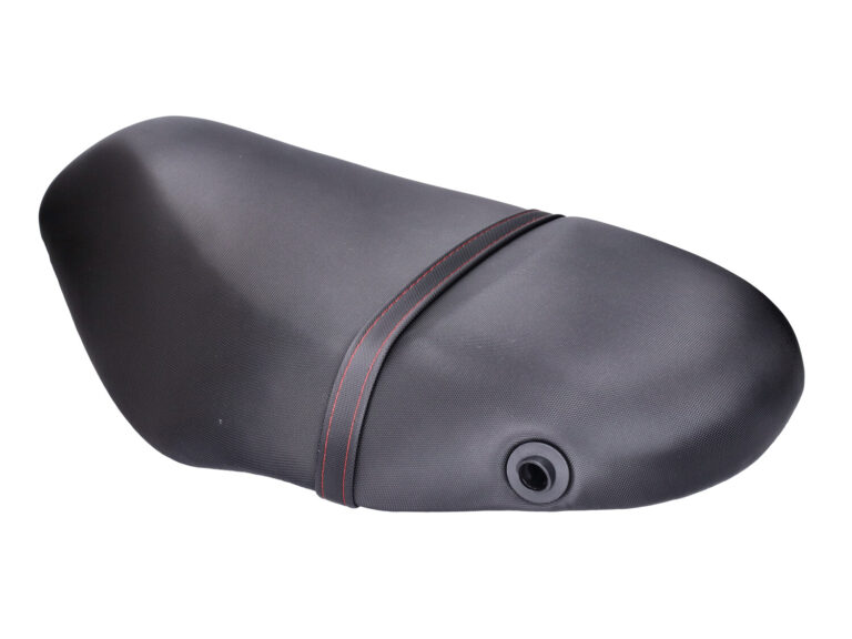 Buddyseat Sport Euro-2/4/5 Rode Stiksels Zwart Piaggio, Zip 4t