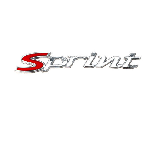 Sticker woord [sprint] zijscherm 115mm chroom sprint