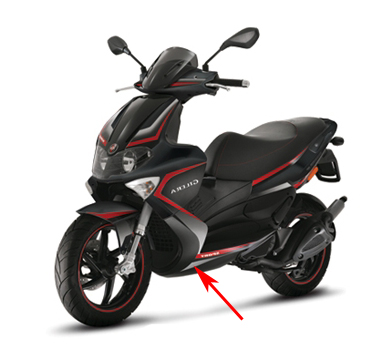 Onderspoiler Piaggio origineel zwart — geschikt voor Piaggio Lucido 94 Runner RST